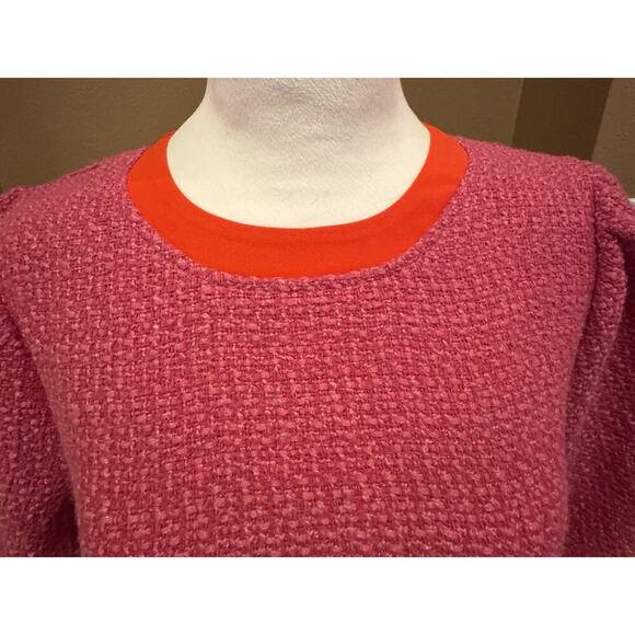 VOY TWEED PUFF SLEEVE RIBBON POCKET DETAIL DRESS SIZE S - Picture 3 of 7